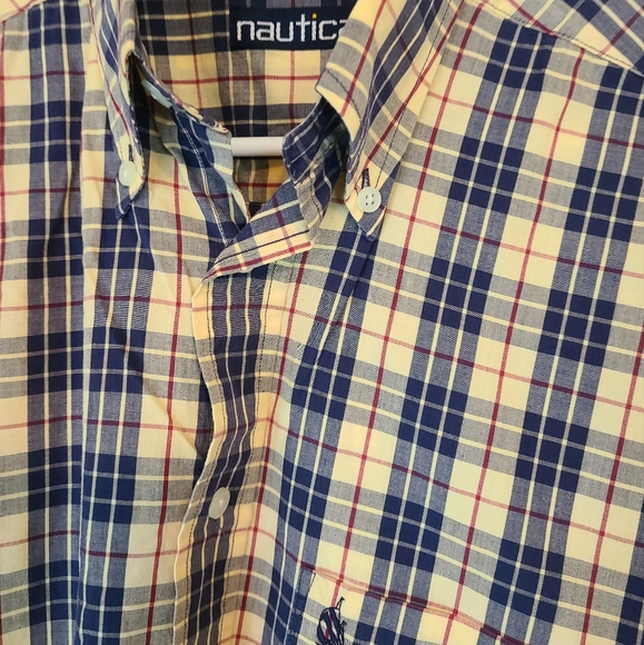 (081) Nautica Men's Long Sleeve Dress Shirt, Size: Small / Petite Color: Yellow - Picture 6 of 14